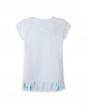 Robe en jersey franges fille blanche tahiti Robe en jersey franges fille blanche tahiti