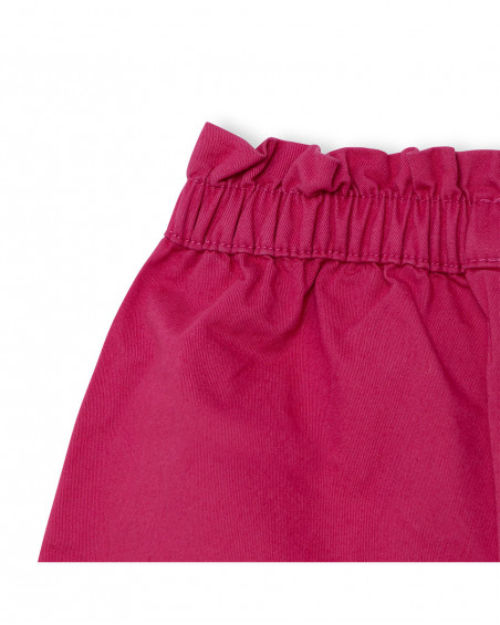 Short en sergé boutons fille fucsia basicos baby Short en sergé boutons fille fucsia basicos baby