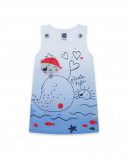 Robe en jersey imprimé fille blanche little pirates Robe en jersey imprimé fille blanche little pirates