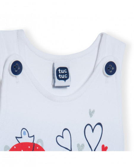 Robe en jersey imprimé fille blanche little pirates Robe en jersey imprimé fille blanche little pirates