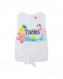 Tee-shirt en jersey message fille blanche tahiti Tee-shirt en jersey message fille blanche tahiti
