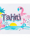 Tee-shirt en jersey message fille blanche tahiti Tee-shirt en jersey message fille blanche tahiti