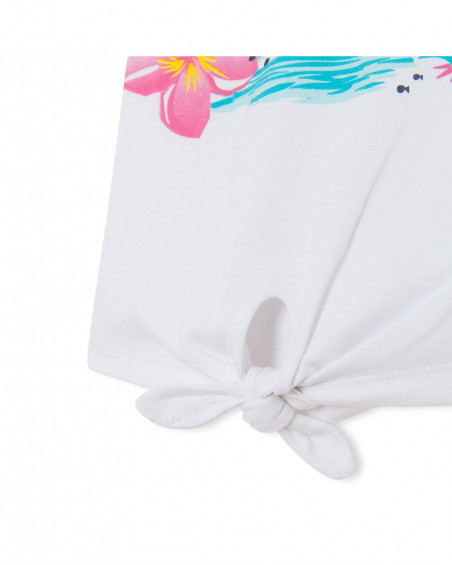 Tee-shirt en jersey message fille blanche tahiti Tee-shirt en jersey message fille blanche tahiti