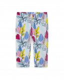 Leggings capri en jersey imprimé fille blanche island Leggings capri en jersey imprimé fille blanche island