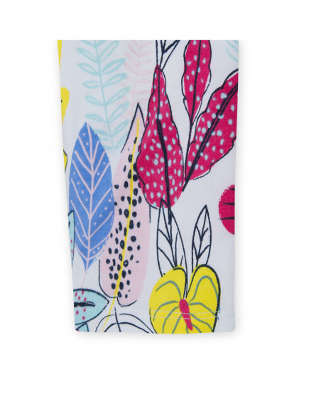 Leggings capri en jersey imprimé fille blanche island Leggings capri en jersey imprimé fille blanche island