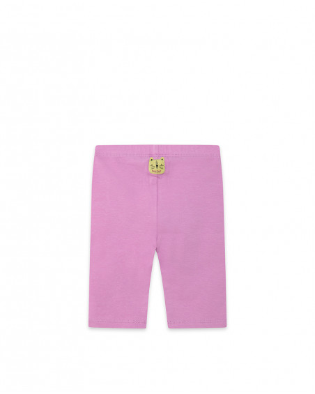 Leggings capri en jersey feuilles fille rose in the jungle