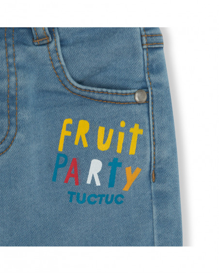 Bermuda en jeans avec poches garçon bleu fruitty time Bermuda en jeans avec poches garçon bleu fruitty time