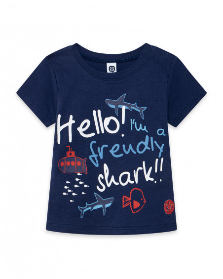 Tee-shirt en jersey message garçon bleu red submarine Tee-shirt en jersey message garçon bleu red submarine