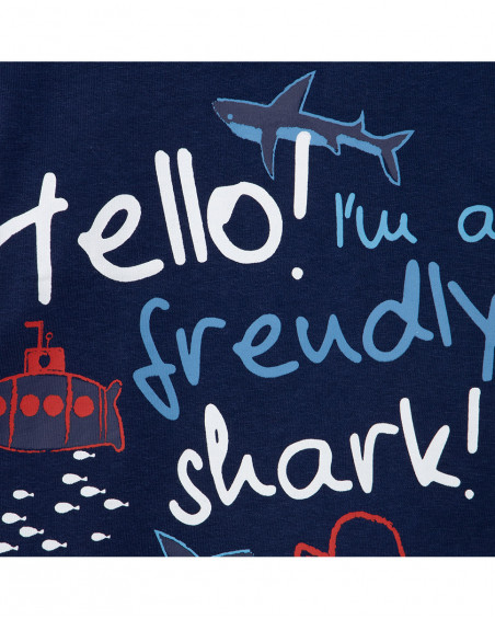 Tee-shirt en jersey message garçon bleu red submarine Tee-shirt en jersey message garçon bleu red submarine