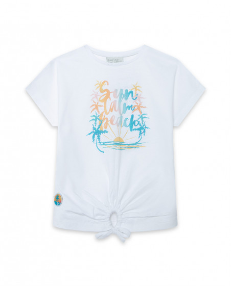 Tee-shirt en jersey nouer fille blanche venice beach Tee-shirt en jersey nouer fille blanche venice beach