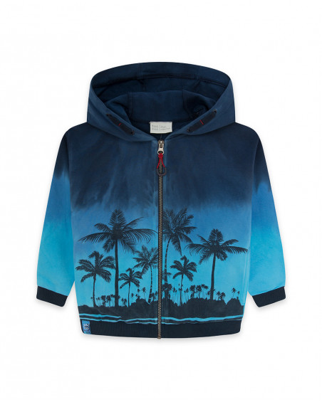Sweat-shirt en peluche avec fermeture éclair garçon bleu surf Sweat-shirt en peluche avec fermeture éclair garçon bleu surf