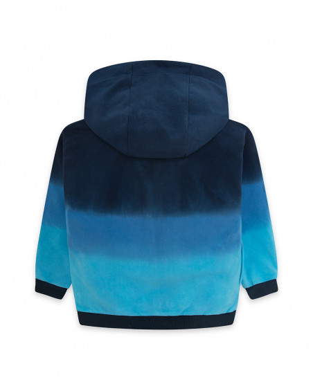 Sweat-shirt en peluche avec fermeture éclair garçon bleu surf Sweat-shirt en peluche avec fermeture éclair garçon bleu surf