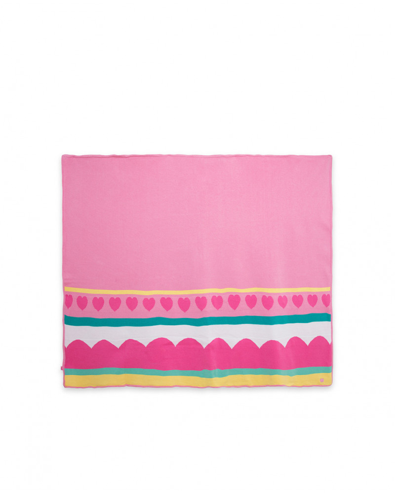Couverture en tricot imprimée fille rose icy and sweet
