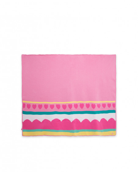 Couverture en tricot imprimée fille rose icy and sweet Couverture en tricot imprimée fille rose icy and sweet