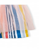 Robe en jersey et tulle à rayures fille blanche enjoy the sun Robe en jersey et tulle à rayures fille blanche enjoy the sun
