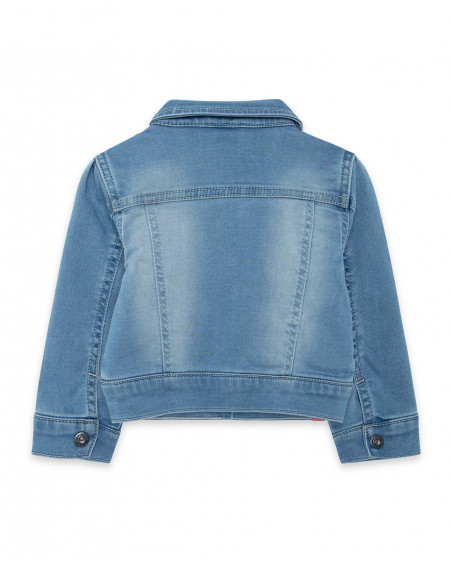Veste en jeans boutons fille bleu tahiti Veste en jeans boutons fille bleu tahiti