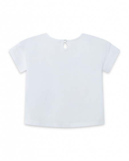 Tee-shirt en jersey imprimée fille blanche in the jungle