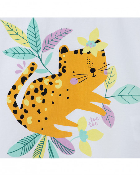 Tee-shirt en jersey imprimée fille blanche in the jungle