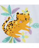 Tee-shirt en jersey imprimée fille blanche in the jungle Tee-shirt en jersey imprimée fille blanche in the jungle