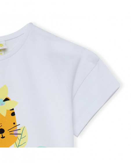 Tee-shirt en jersey imprimée fille blanche in the jungle