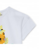 Tee-shirt en jersey imprimée fille blanche in the jungle Tee-shirt en jersey imprimée fille blanche in the jungle