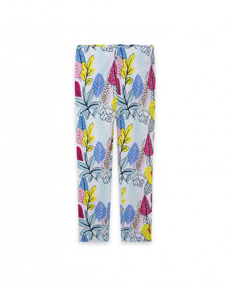 Leggings en jersey imprimé fille blanche island Leggings en jersey imprimé fille blanche island