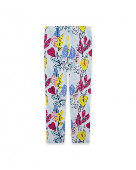 Leggings en jersey imprimé fille blanche island Leggings en jersey imprimé fille blanche island
