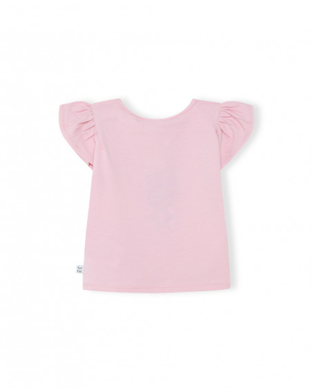 Tee-shirt en jersey volants fille rose basicos kids Tee-shirt en jersey volants fille rose basicos kids