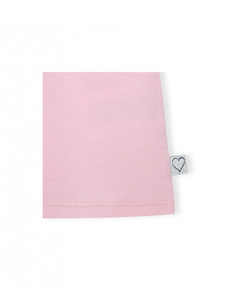 Tee-shirt en jersey volants fille rose basicos kids Tee-shirt en jersey volants fille rose basicos kids