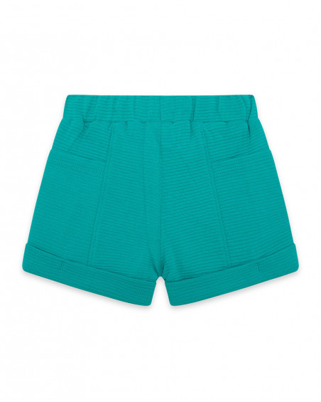 Bermuda en coton molletonné lacets garçon bleu fruitty time