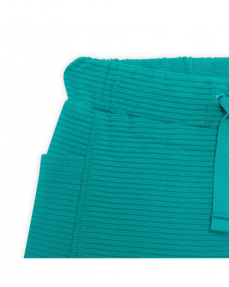 Bermuda en coton molletonné lacets garçon bleu fruitty time