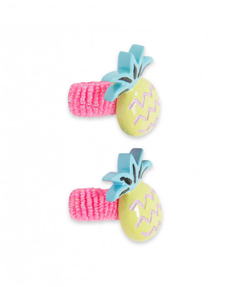 Set 2 élastique cheveux glitter fille rose tahiti