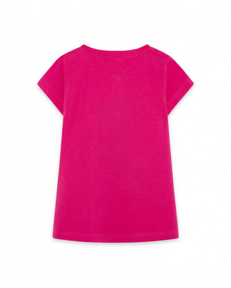 Tee-shirt en jersey flamand fille fucsia basicos baby Tee-shirt en jersey flamand fille fucsia basicos baby