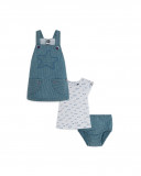 Robe en jeans et tee-shirt à rayures fille bleu little pirates Robe en jeans et tee-shirt à rayures fille bleu little pirates