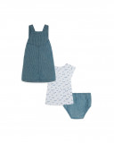 Robe en jeans et tee-shirt à rayures fille bleu little pirates Robe en jeans et tee-shirt à rayures fille bleu little pirates
