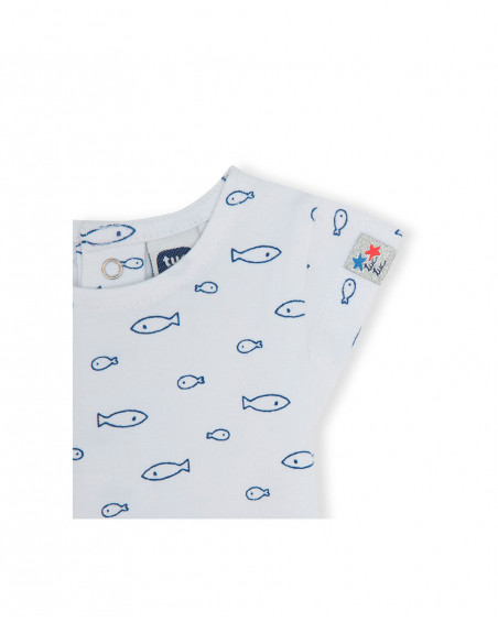 Robe en jeans et tee-shirt à rayures fille bleu little pirates Robe en jeans et tee-shirt à rayures fille bleu little pirates