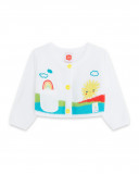 Veste en tricot boutons fille blanche hi! sunshine Veste en tricot boutons fille blanche hi! sunshine