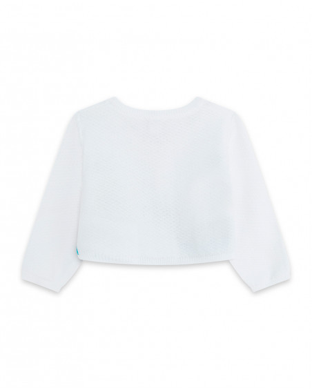 Veste en tricot boutons fille blanche hi! sunshine Veste en tricot boutons fille blanche hi! sunshine