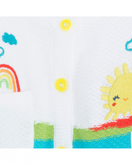 Veste en tricot boutons fille blanche hi! sunshine Veste en tricot boutons fille blanche hi! sunshine