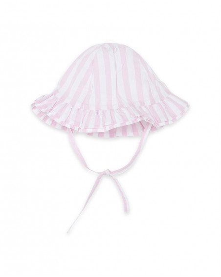 Bonnet en popeline à rayures fille rose so cute Bonnet en popeline à rayures fille rose so cute
