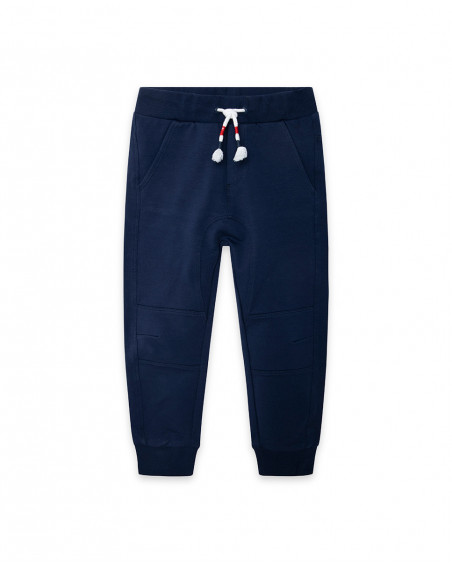Pantalon en peluche jogging garçon bleu surf club Pantalon en peluche jogging garçon bleu surf club