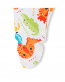 Grenouillère en jersey long avec pieds imprimé garçon blanche Grenouillère en jersey long avec pieds imprimé garçon blanche