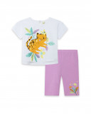 Tee-shirt et legging capri fleur fille rose in the jungle Tee-shirt et legging capri fleur fille rose in the jungle