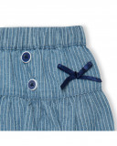 Tee-shirt en jersey+jupe jeans à rayures fille blanche little Tee-shirt en jersey+jupe jeans à rayures fille blanche little