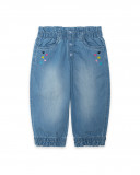 Pantalon en jeans boutons fille bleu tahiti Pantalon en jeans boutons fille bleu tahiti