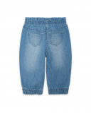 Pantalon en jeans boutons fille bleu tahiti Pantalon en jeans boutons fille bleu tahiti