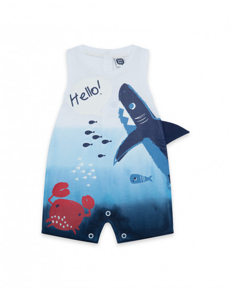 Grenouillère en jersey+sac short garçon bleu red submarine Grenouillère en jersey+sac short garçon bleu red submarine