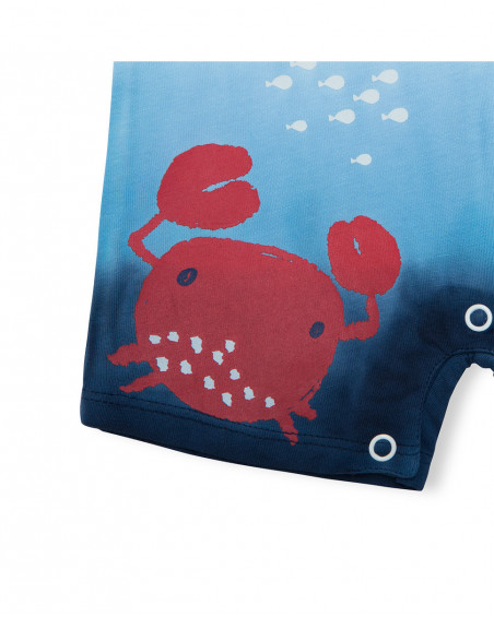 Grenouillère en jersey+sac short garçon bleu red submarine Grenouillère en jersey+sac short garçon bleu red submarine