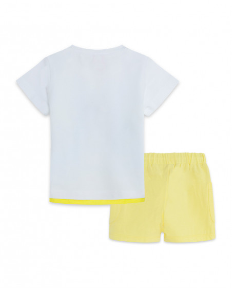 Tee-shirt et bermuda en jersey avec poches garçon jaune hi! Tee-shirt et bermuda en jersey avec poches garçon jaune hi!