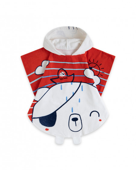 Poncho à rayures garçon rouge little pirates Poncho à rayures garçon rouge little pirates